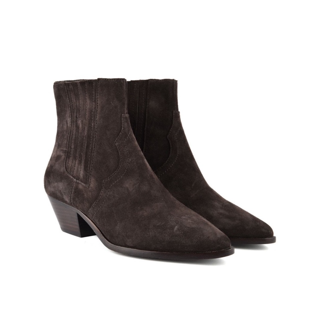 Ash Brown Suede Ankle Boots